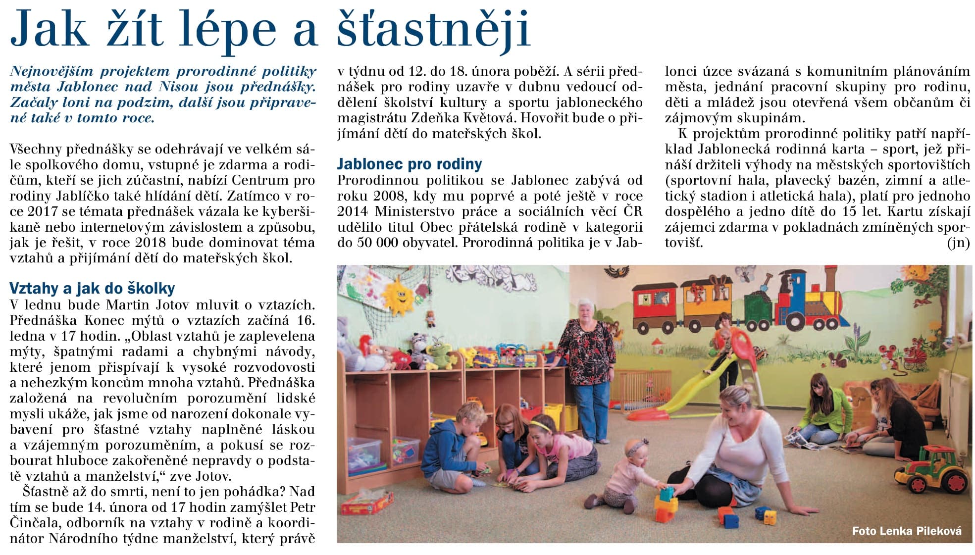 naše Jablonecko — Jak žít lépe a šťastněji